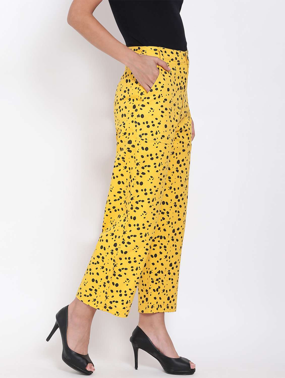 high rise flat front trouser - 17655105 - Standard Image - 1
