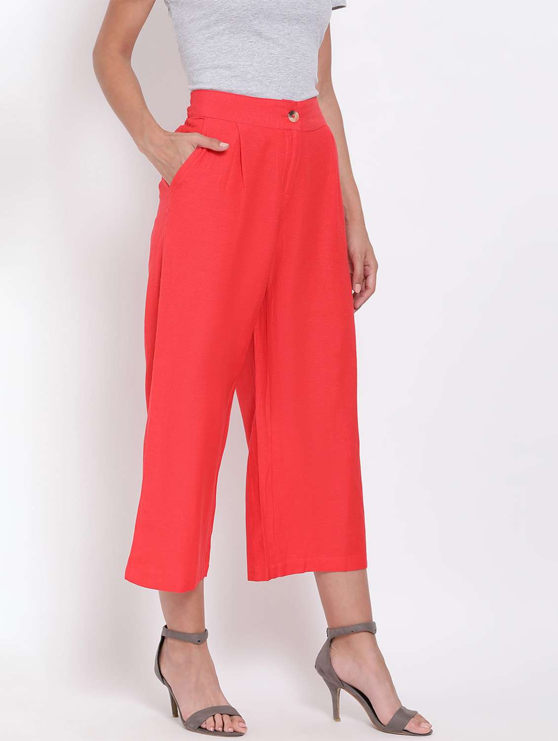 high rise cropped trouser  - 17655106 -  Standard Image - 1
