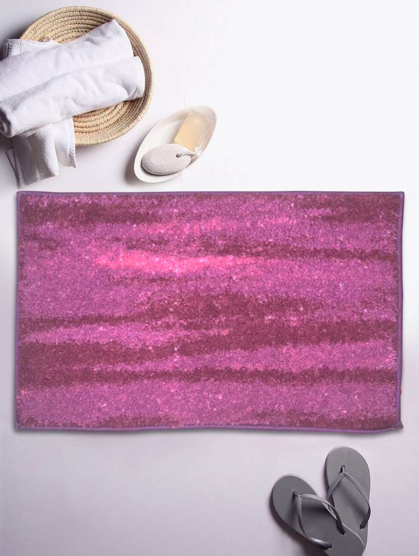 bianca soft-cotton bath mat with rubber back -1pc small (super dry) abstract-purple