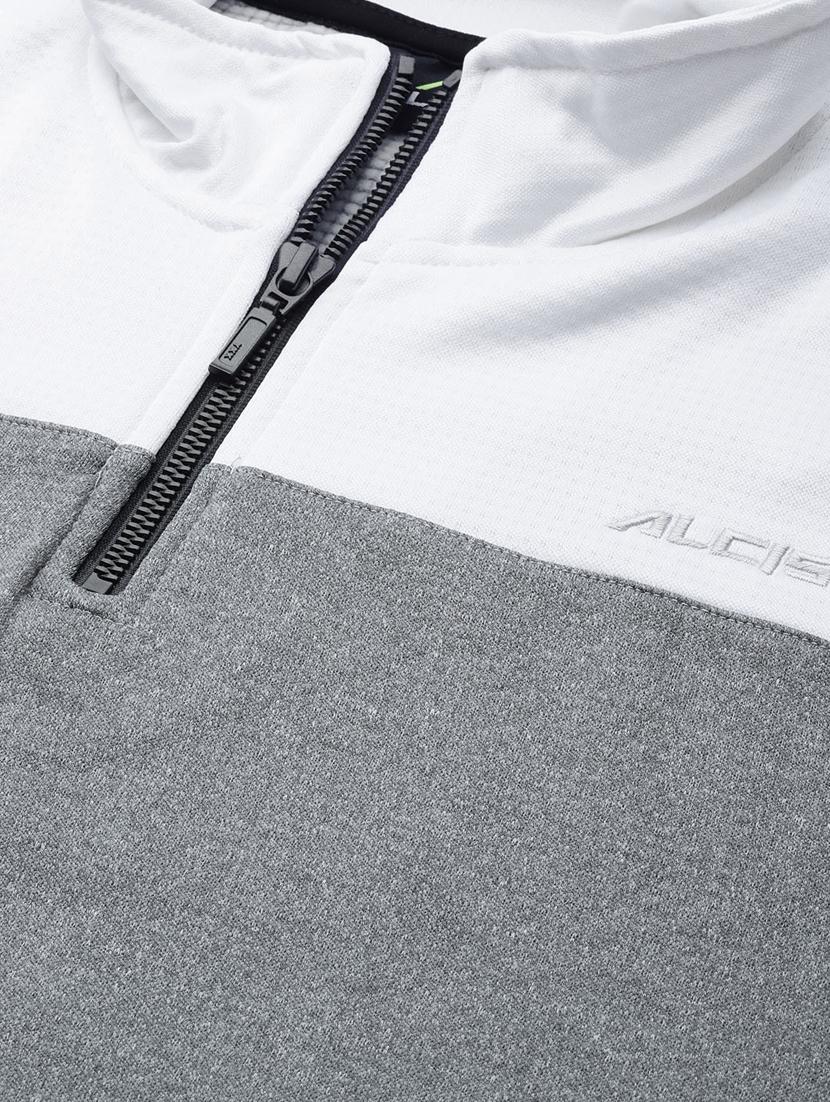 grey color block cut & sew sweatshirt - 17655684 - Standard Image - 4