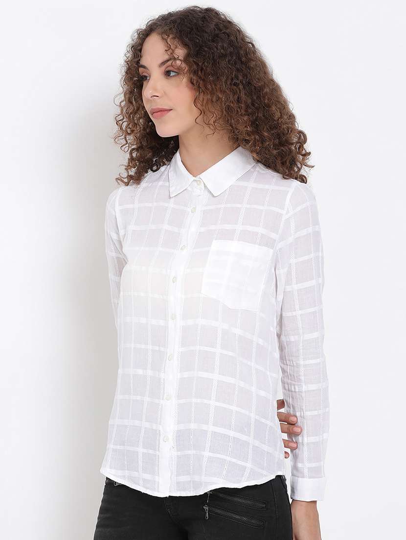 white self design shirt - 17655710 -  Standard Image - 1