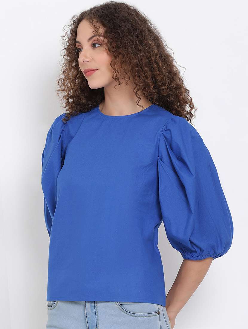 women's straight round neck top - 17655718 - Standard Image - 1