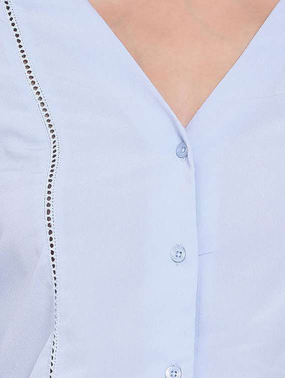 tie front crop top - 17655723 -  Standard Image - 4