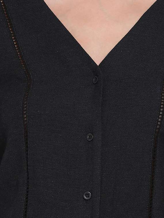 women's crop v neck top - 17655724 -  Standard Image - 4