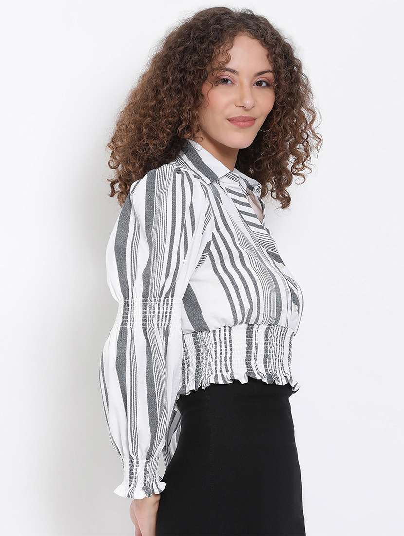 women's crop collared top - 17655736 -  Standard Image - 1