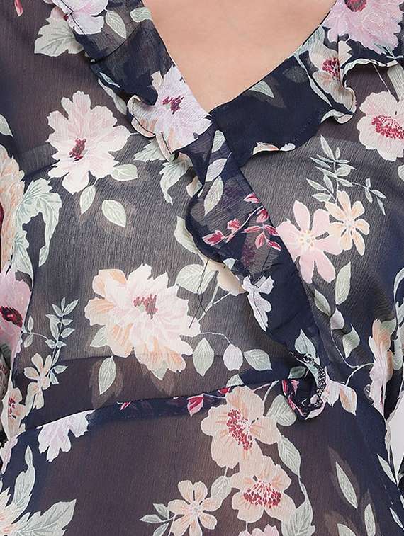 women's peplum overlap neck top - 17655744 -  Standard Image - 4