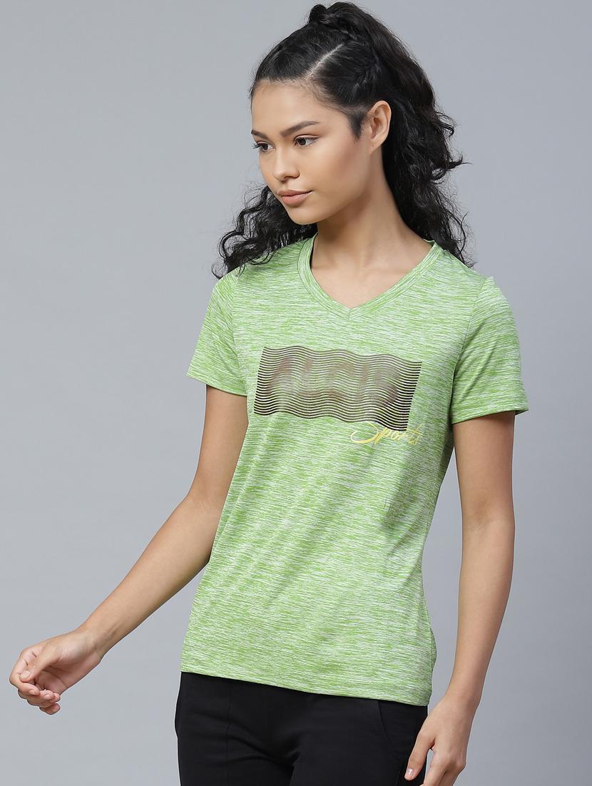 v neck melange tee - 17655783 - Standard Image - 1