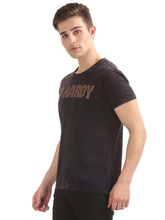 dark blue printed t-shirt - 17656690 -  Standard Image - 1