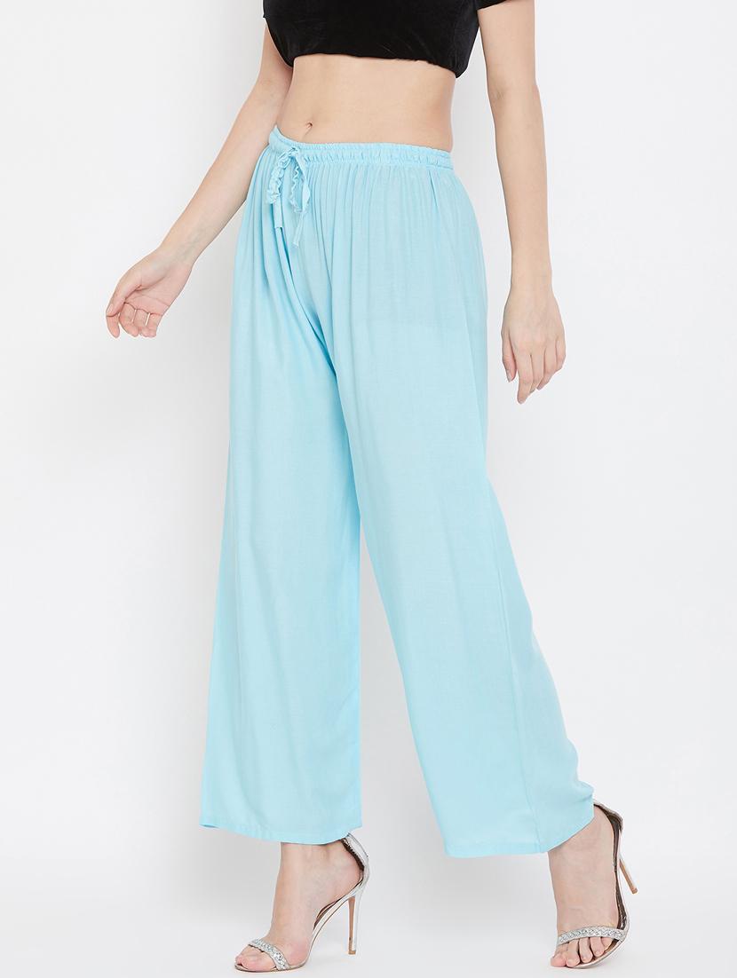 light blue rayon palazzos - 17656928 -  Zoom Image - 0