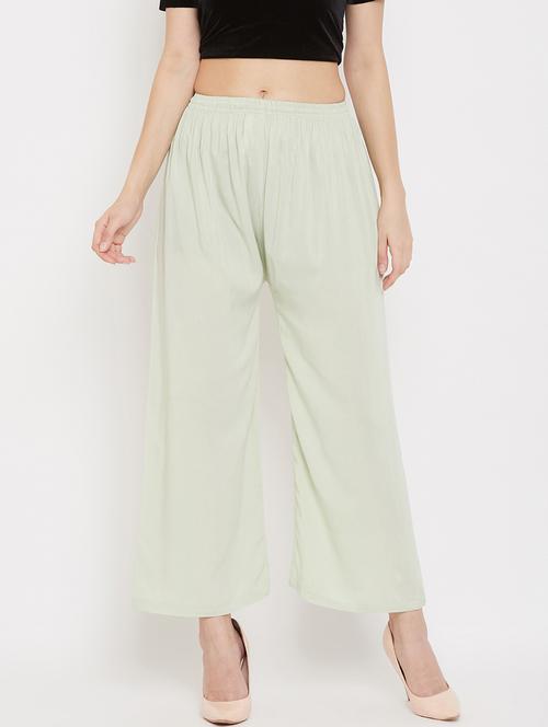 green rayon palazzos - 17656931 -  Standard Image - 0