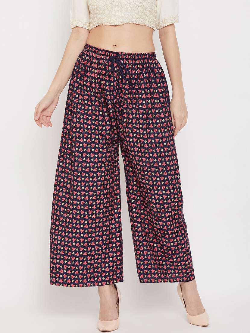 navy blue rayon palazzos