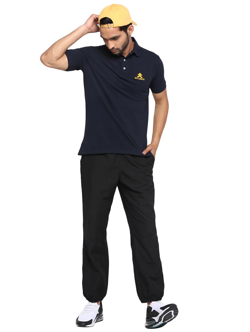 navy blue solid polo t-shirt - 17656963 - Standard Image - 4