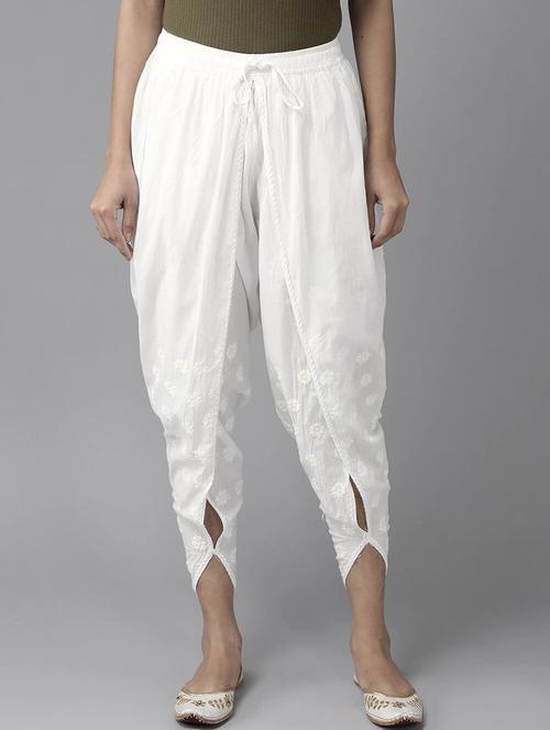 ada hand-embroidered white chikankari dhoti salwar - 17659175 - Standard Image - 0