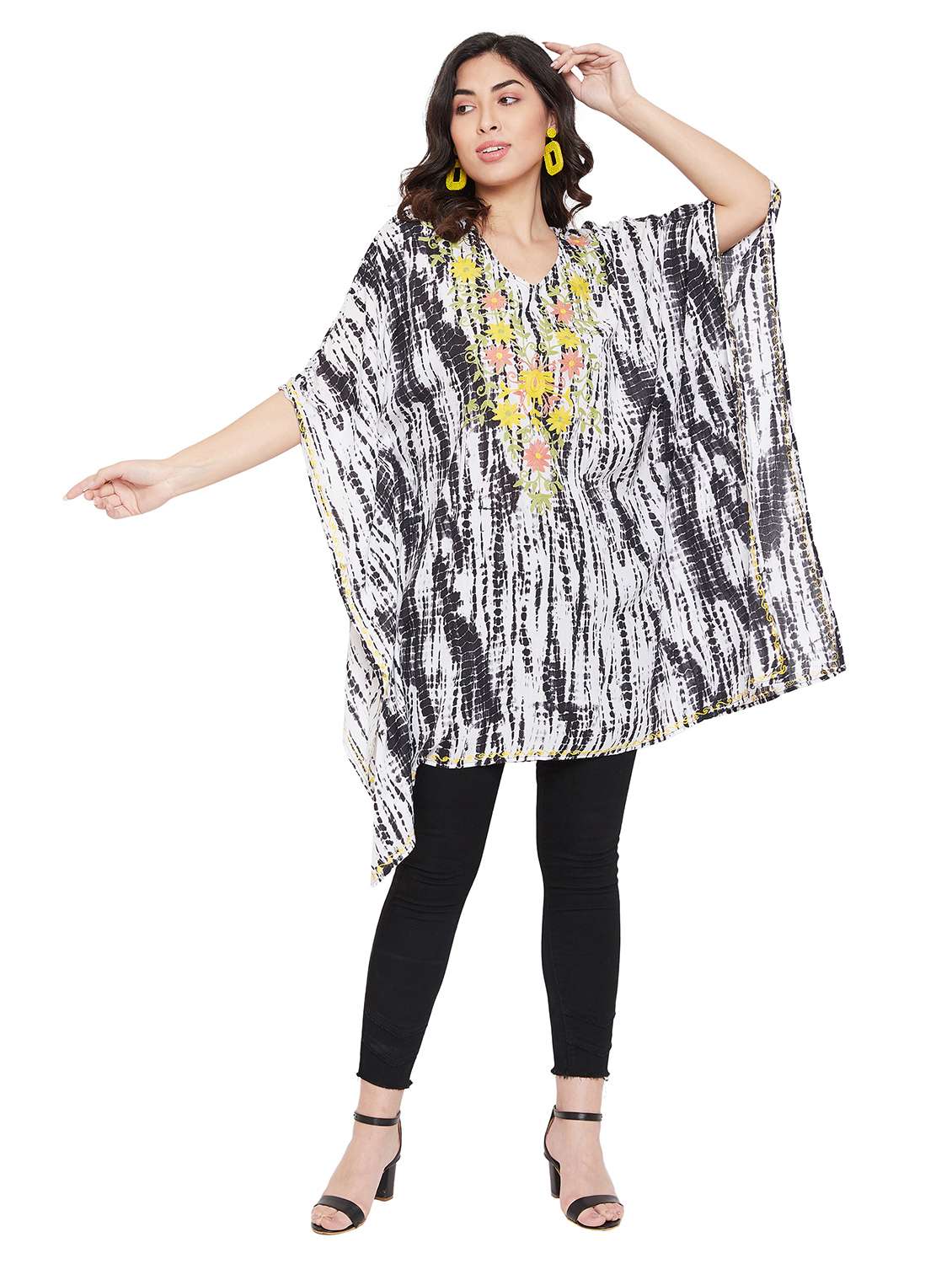white rayon tops kaftan - 17661212 -  Standard Image - 1