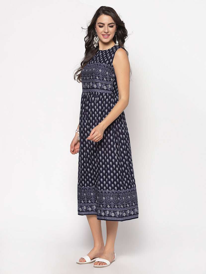 round neck printed dress  - 17661236 -  Standard Image - 1