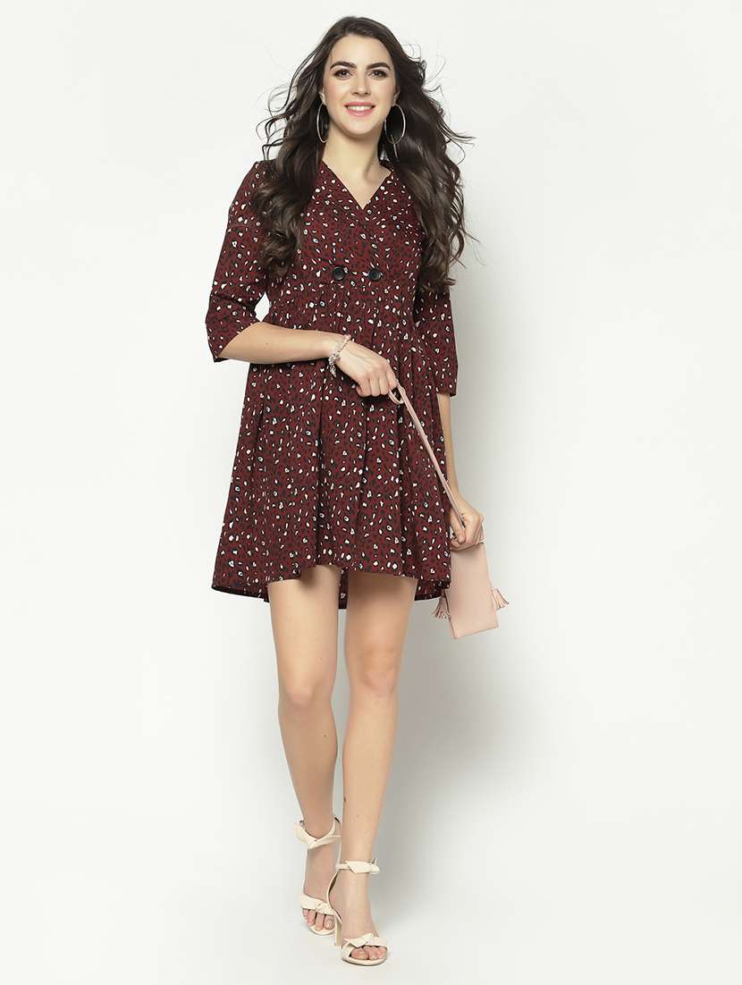 animal printed flared dress  - 17661245 -  Standard Image - 4