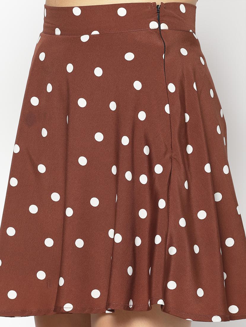 high rise polka dot flared skirt - 17661263 - Standard Image - 4