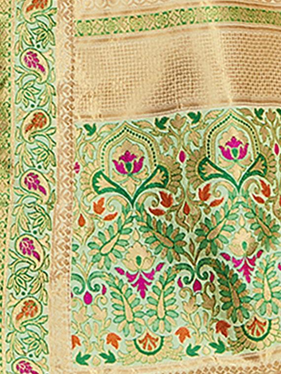 ethnic motifs printed saree with blouse - 17661373 -  Standard Image - 1