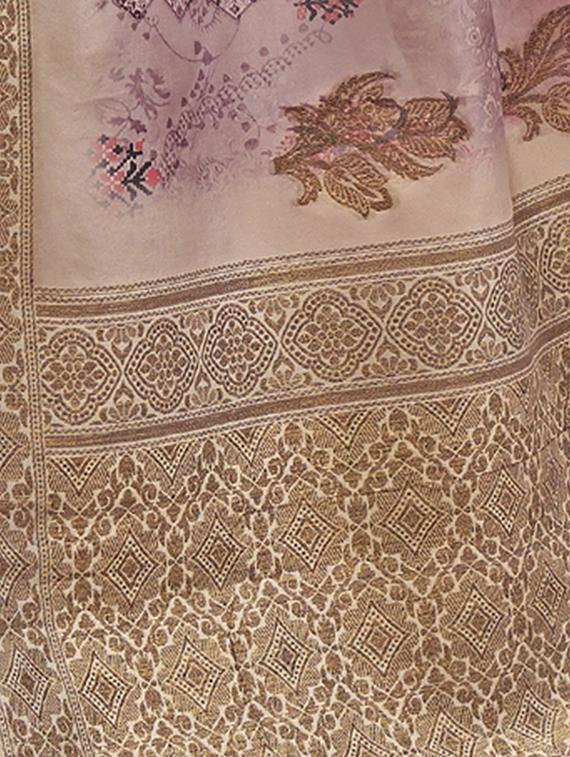 floral printed saree with blouse - 17661495 - Standard Image - 1