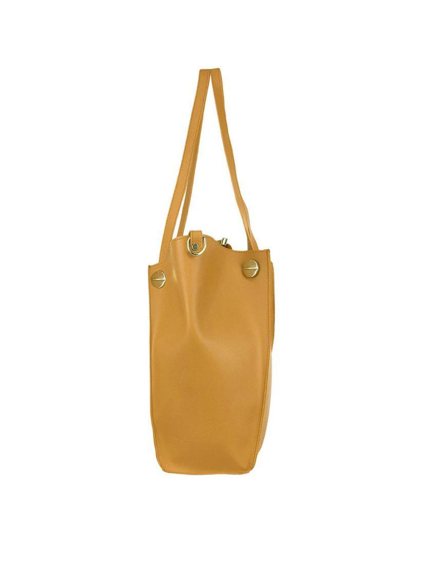 yellow leatherette (pu) handbag - 17662113 - Standard Image - 4