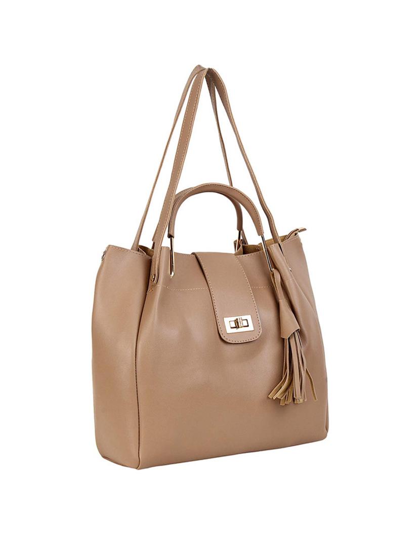 cream leatherette (pu) handbag - 17662116 - Standard Image - 4
