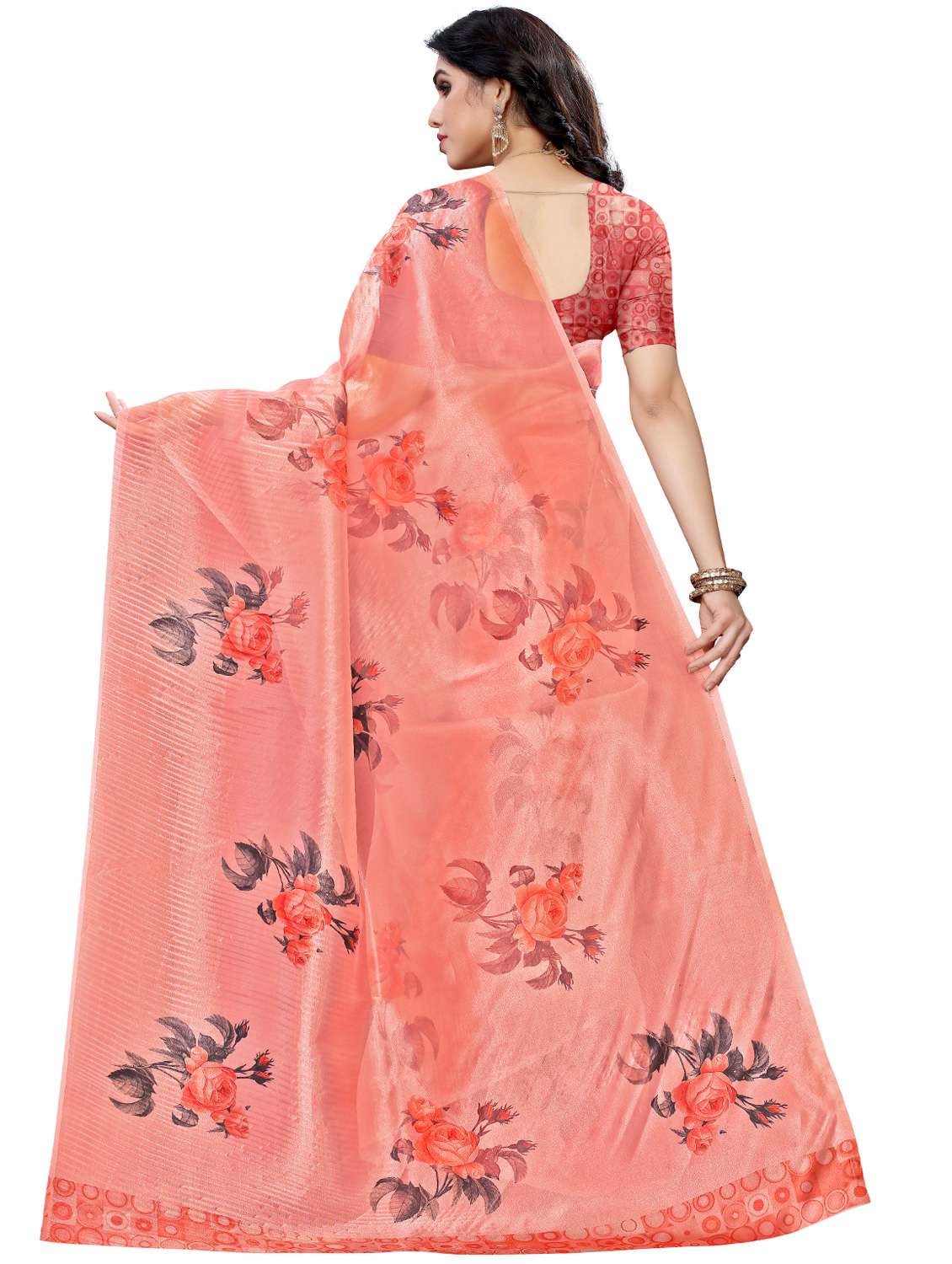 Floral Printed Saree With Blouse - 17662247 -  Standard Image - 1