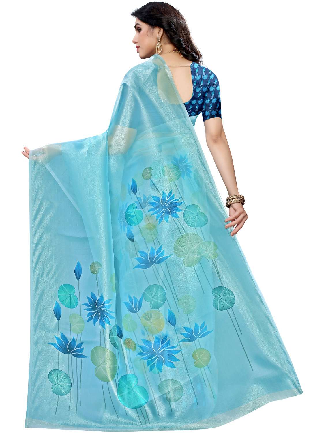 Floral Printed Saree With Blouse - 17662250 -  Standard Image - 1