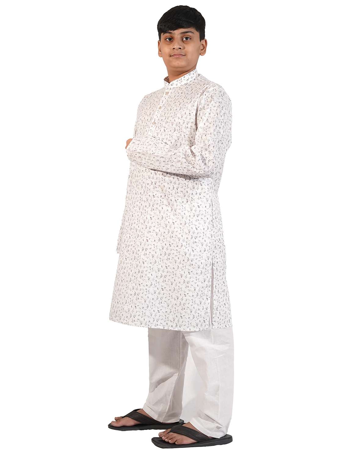 white printed kurta pajama set  - 17662403 -  Standard Image - 1