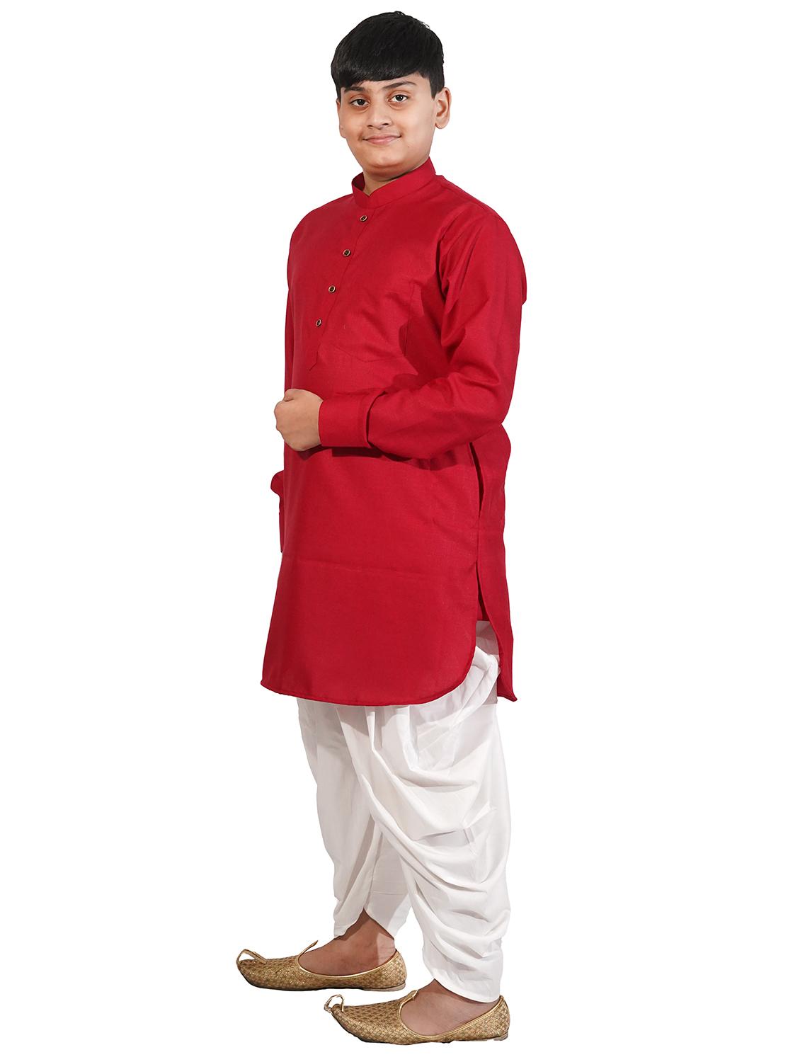 red solid kurta pajama set - 17662422 - Standard Image - 1