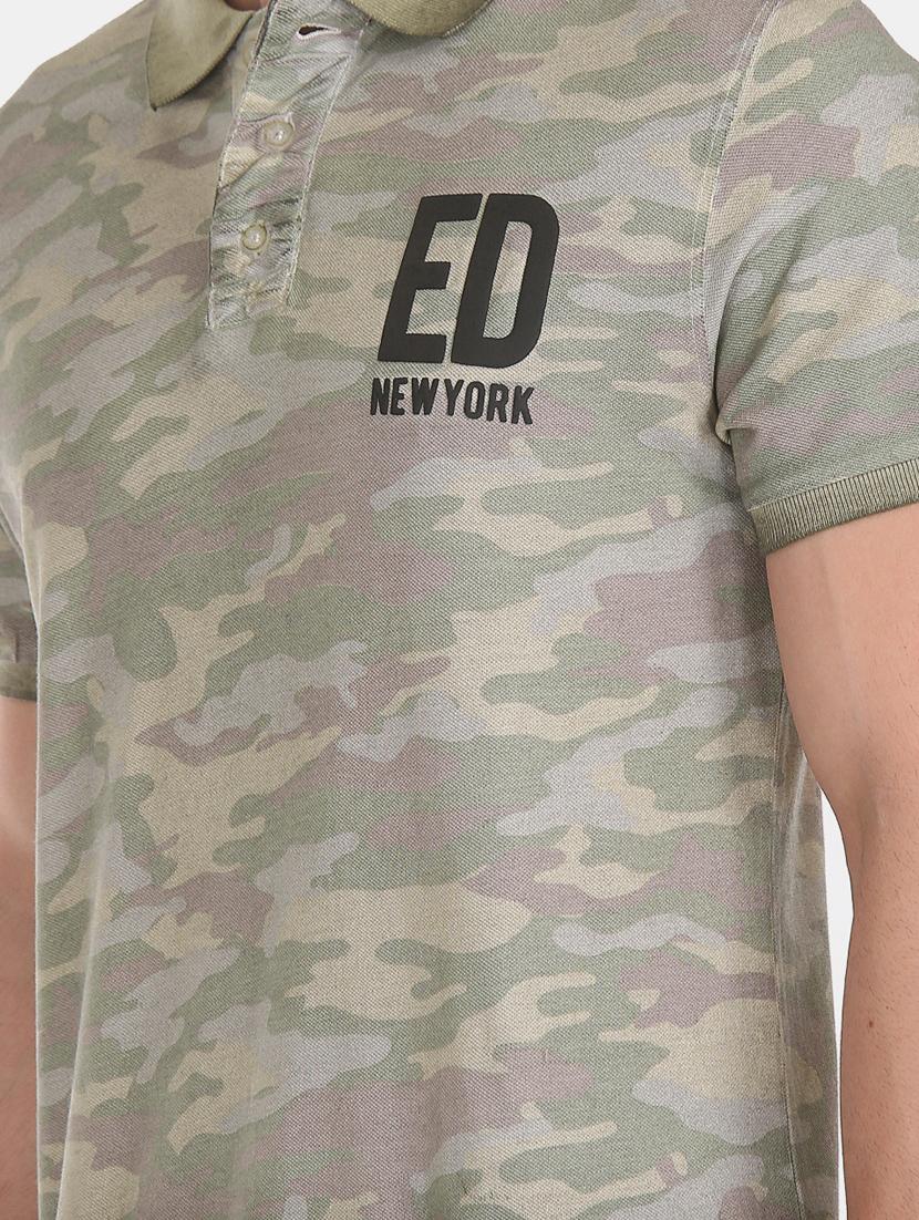 olive green camouflage polo t-shirt - 17662617 - Standard Image - 4