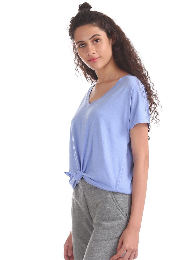 tie front regular top - 17663080 - Standard Image - 1