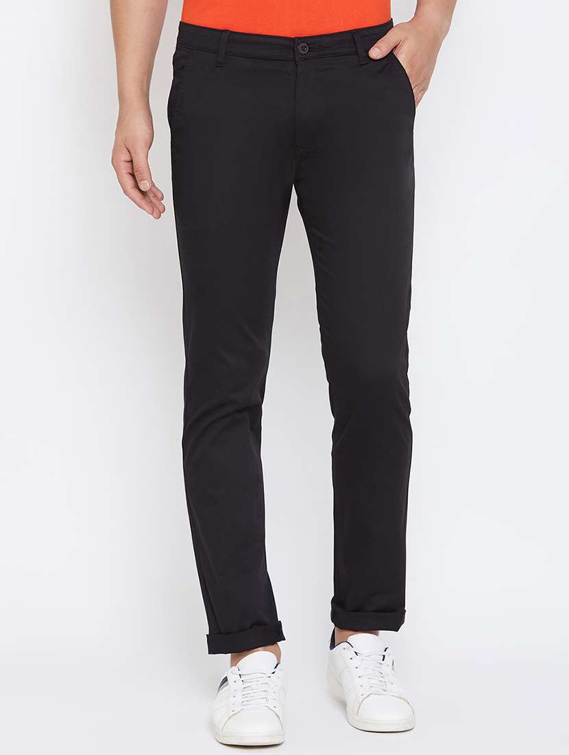 black solid chinos - 17663242 - Zoom Image - 0