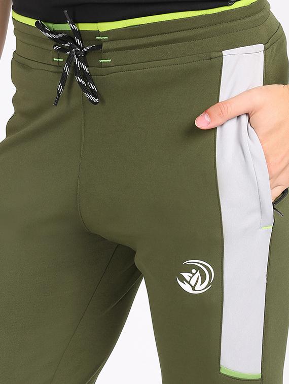 olive green side striped full length track pant - 17663964 - Standard Image - 4