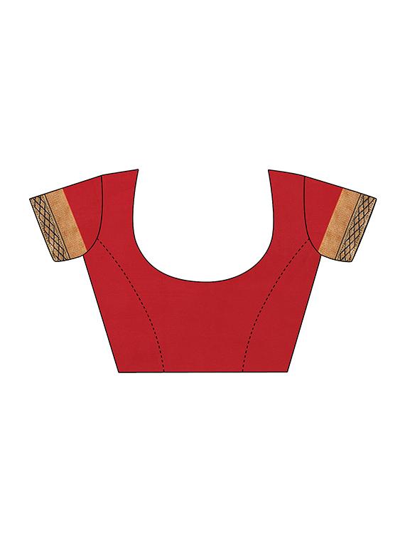 red georgette embroidered saree with blouse - 17664523 - Standard Image - 4