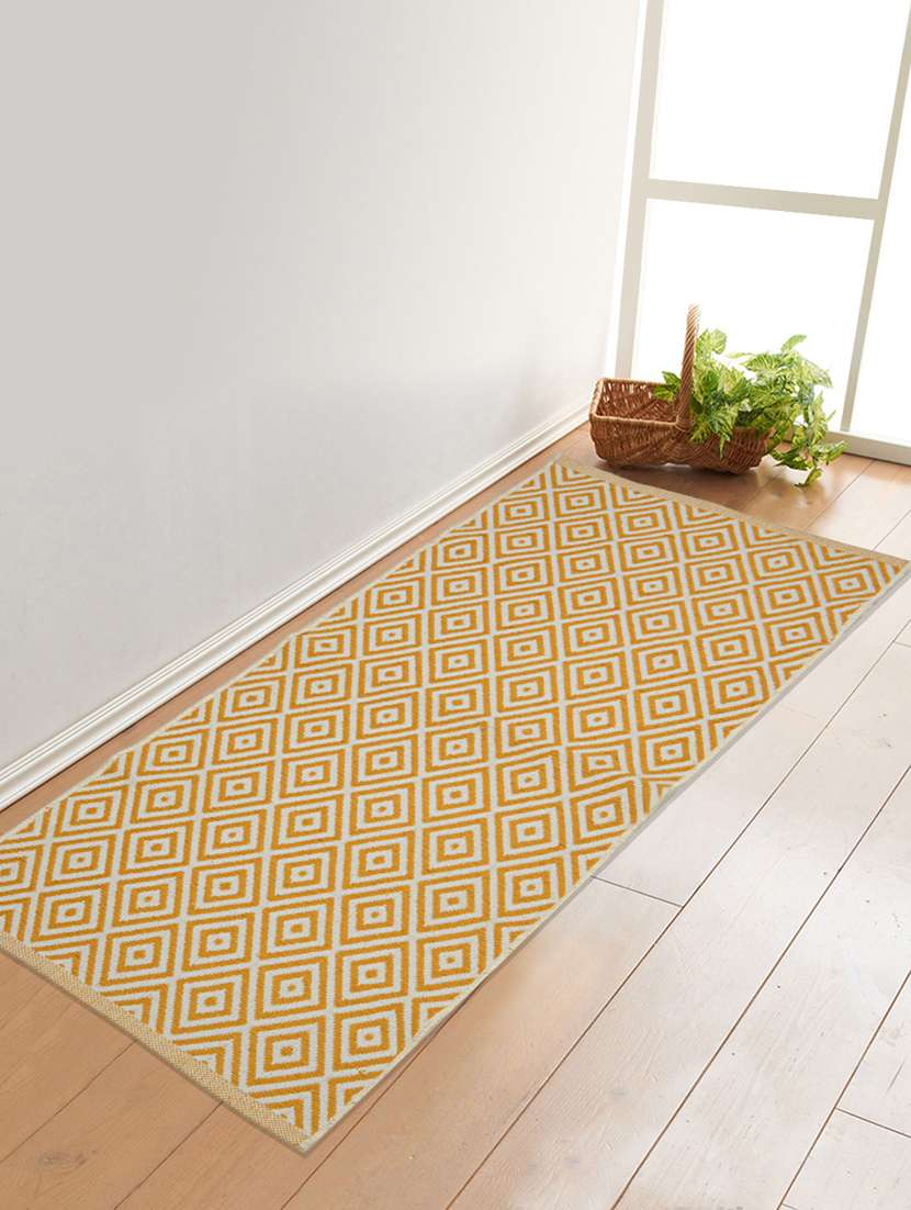 saral home multiuse yellow cotton runner ( 50x130 cm)