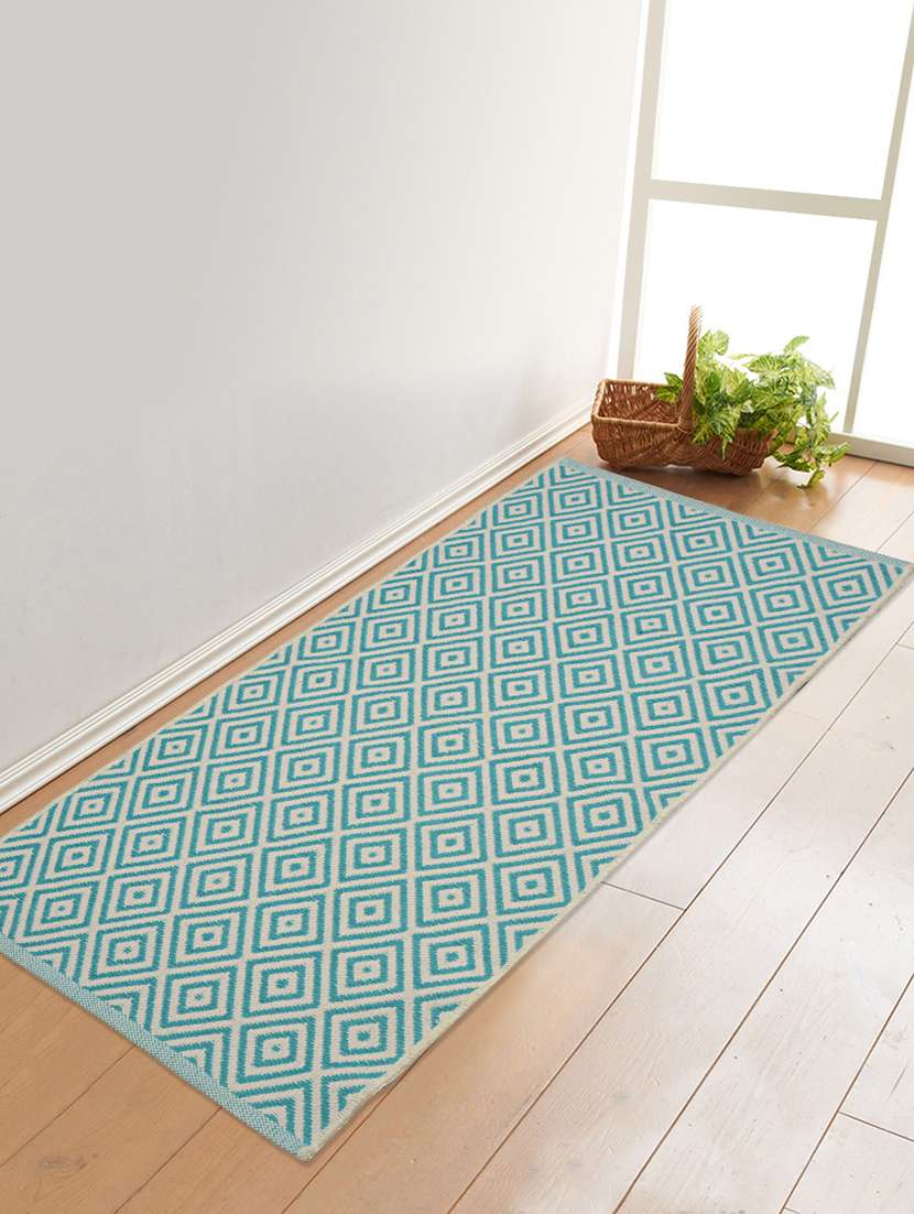 saral home multiuse green cotton runner ( 50x130 cm)