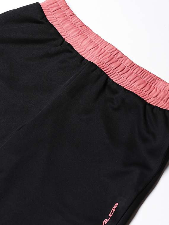 high rise solid track pants - 17664747 - Standard Image - 4