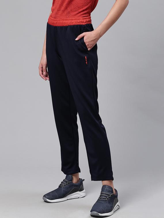 high rise solid track pants - 17664748 - Standard Image - 1
