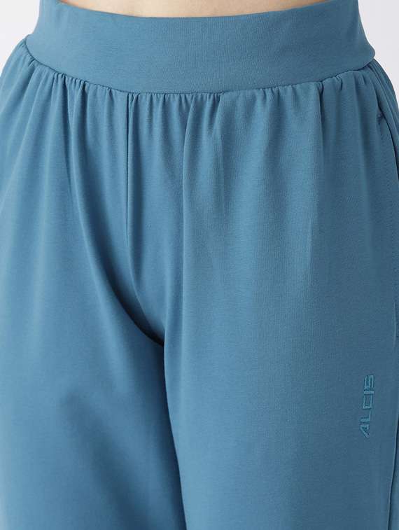 high rise solid track pants - 17664755 - Standard Image - 4