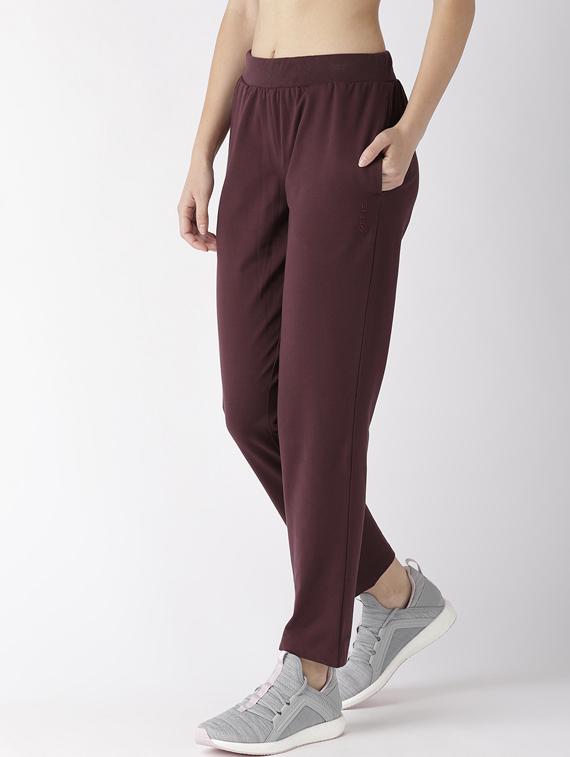 high rise solid track pants - 17664758 - Standard Image - 1