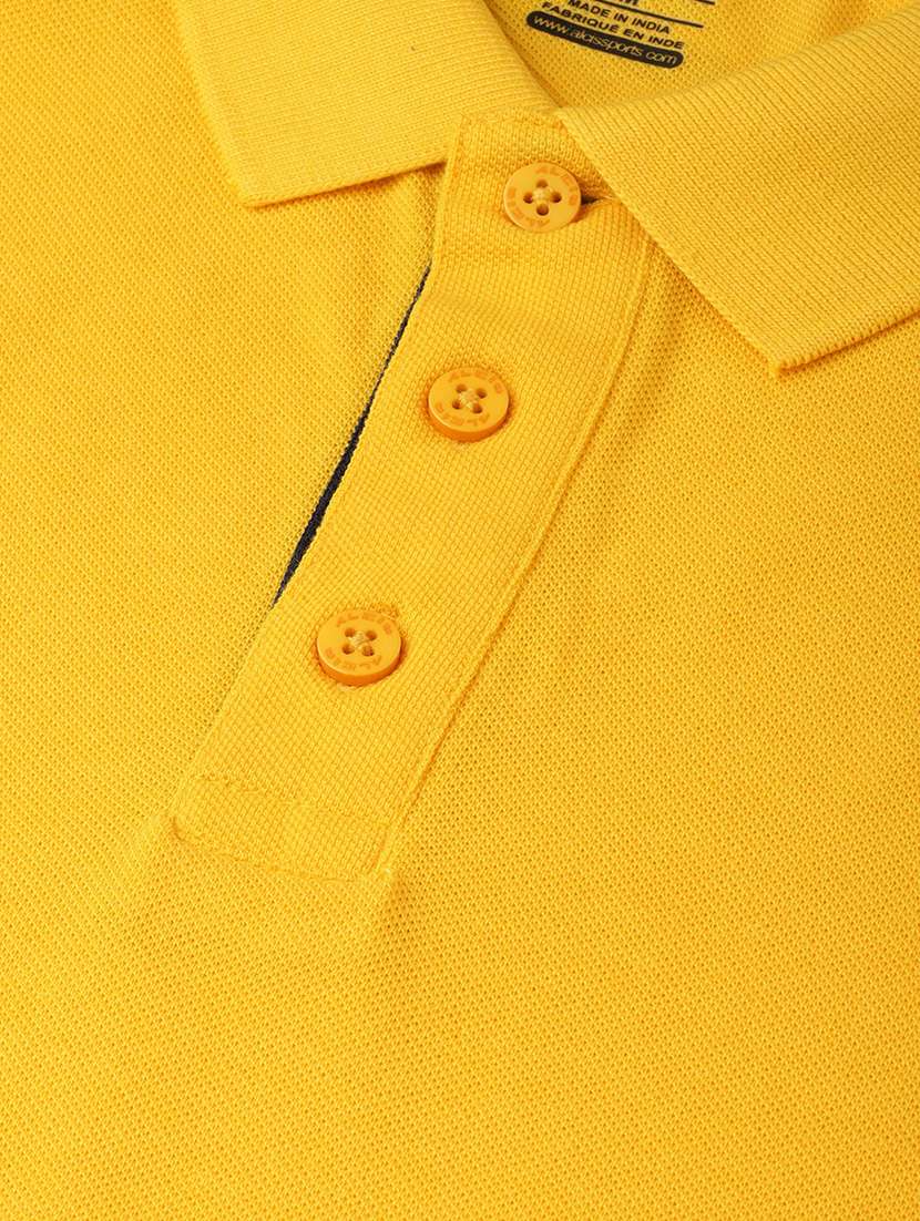 yellow solid polo t-shirt - 17664987 -  Standard Image - 4