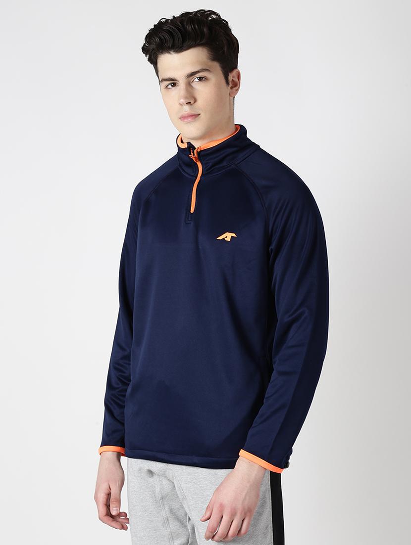 navy blue solid sweatshirt - 17665216 - Standard Image - 1