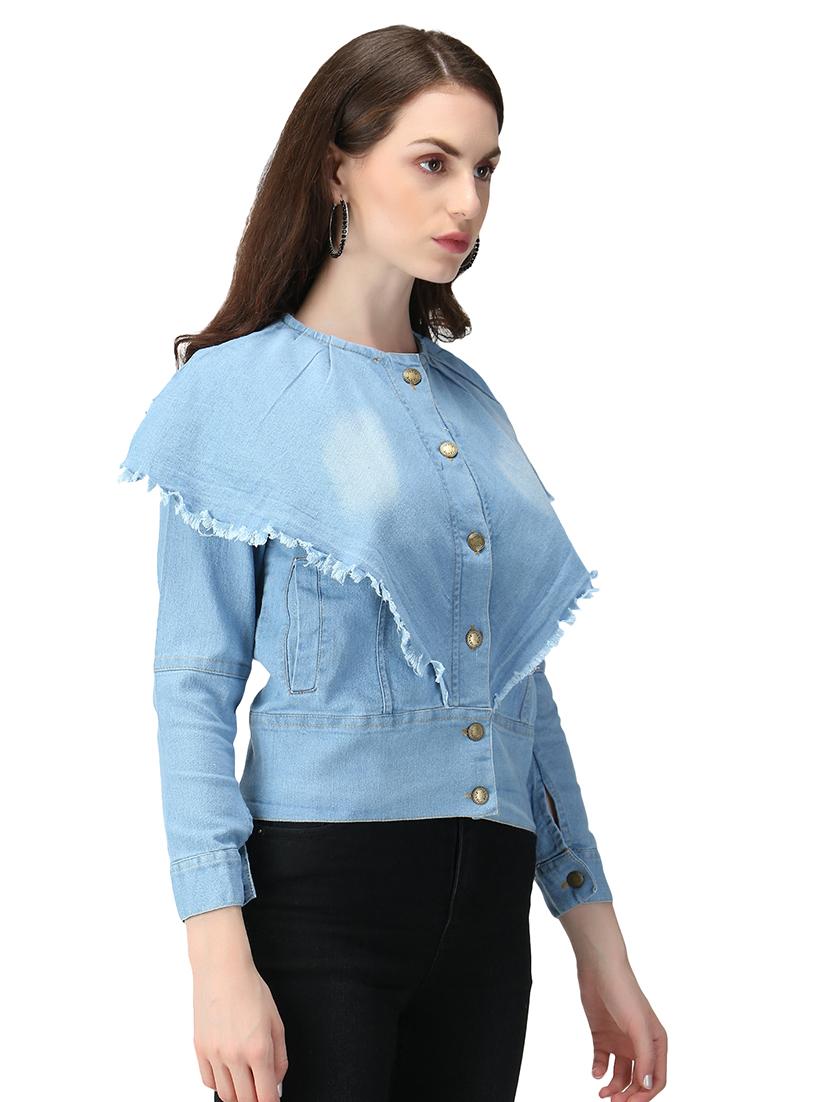 cape style denim summer jacket - 17665799 - Standard Image - 1