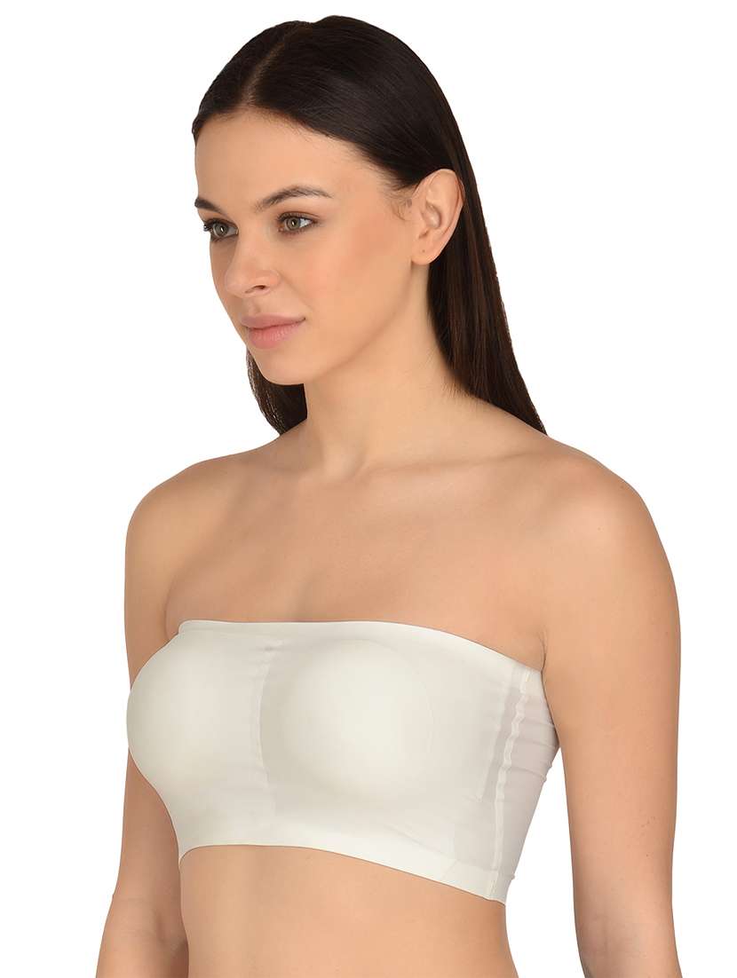 white solid tube bra - 17665903 -  Standard Image - 1