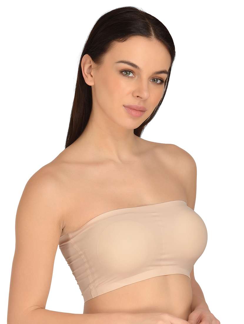 beige solid tube bra - 17665904 -  Standard Image - 1