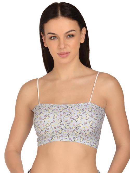 grey nylon bralette bra - 17665910 - Standard Image - 0