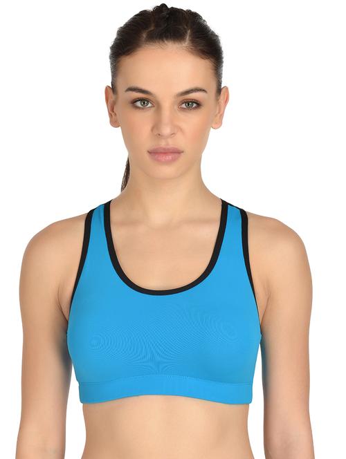 blue solid sports bra - 17665925 - Standard Image - 0