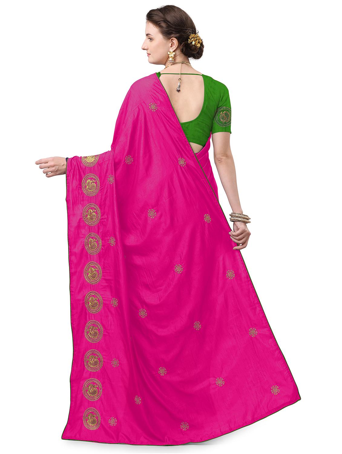 ethnic motifs embroidered saree - 17665941 - Standard Image - 1