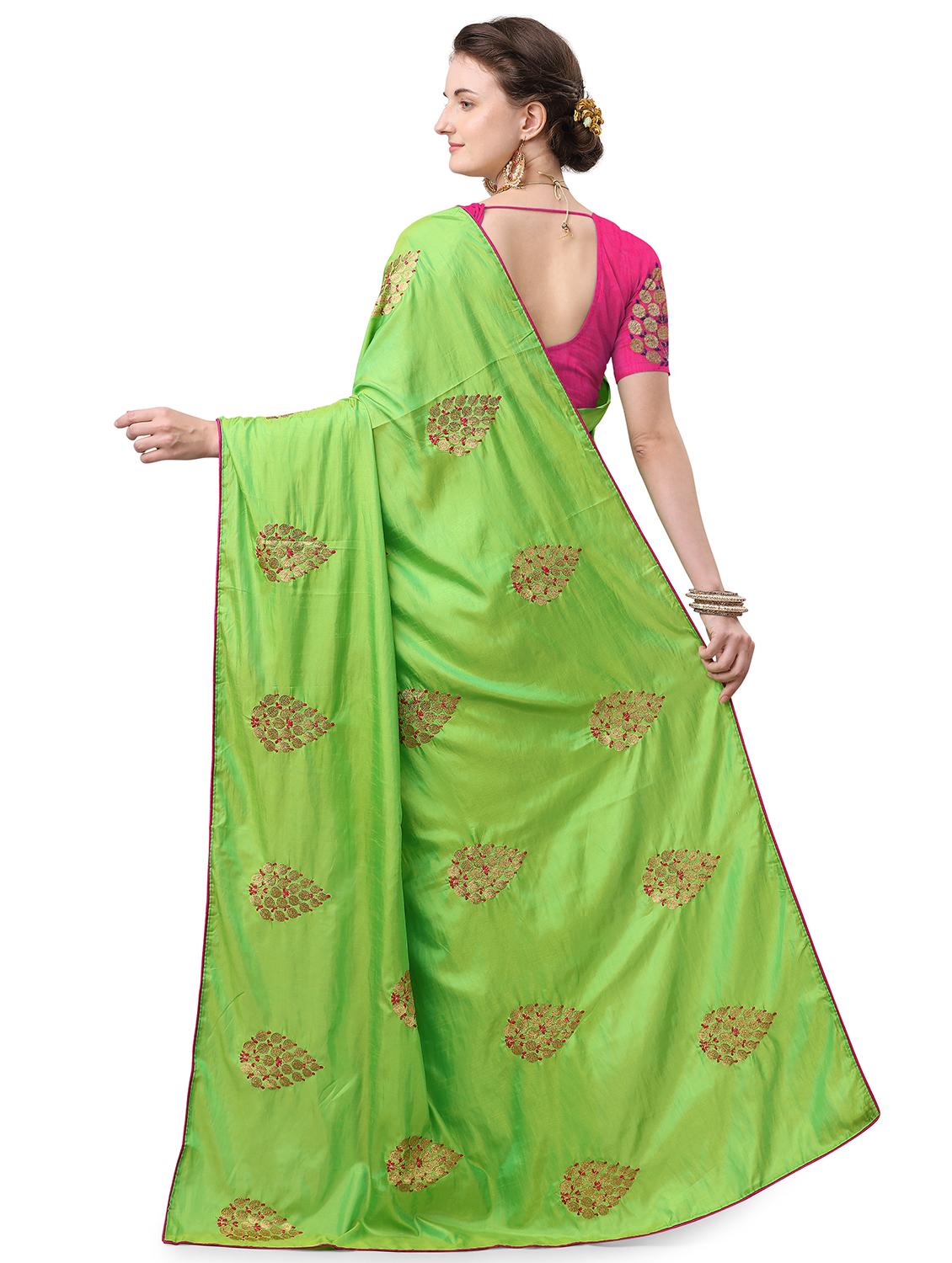 ethnic motifs embroidered saree with blouse - 17665946 -  Standard Image - 1
