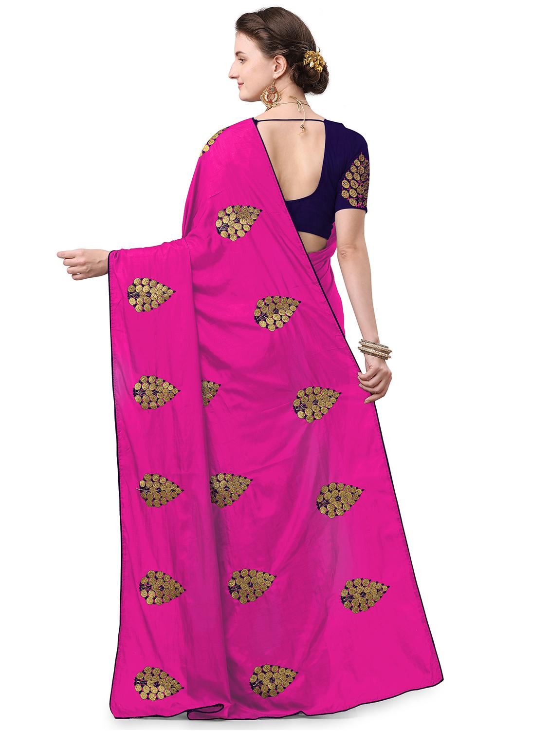ethnic motifs embroidered saree - 17665951 - Standard Image - 1